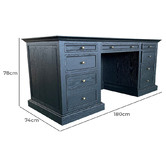 Hamilton Furniture Bettina 7 Drawer Oak Wood Executive Desk