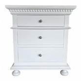 Hamilton Furniture White Flordeliz 3 Drawer Bedside Table