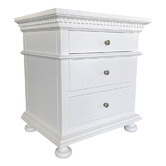Hamilton Furniture White Flordeliz 3 Drawer Bedside Table