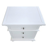 Hamilton Furniture White Flordeliz 3 Drawer Bedside Table