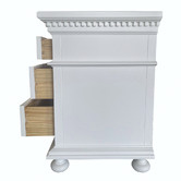 Hamilton Furniture White Flordeliz 3 Drawer Bedside Table