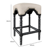 Hamilton Furniture 65cm Briar Linen Barstool
