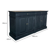 Hamilton Furniture Black Colton 4 Door Sideboard