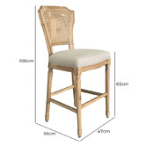 Hamilton Furniture 65cm Rosalie Oak Wood Barstools