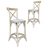Hamilton Furniture 66cm Chandra Oak Wood Barstools