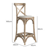Hamilton Furniture 66cm Chandra Oak Wood Barstools
