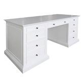 Hamilton Furniture White Bettina 7 Drawer Executive Desk