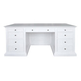 Hamilton Furniture White Bettina 7 Drawer Executive Desk