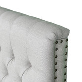 Hamilton Furniture Oatmeal Chesterfield Linen King Bed Head
