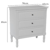 Hamilton Furniture White Blaise 3 Drawer Chest