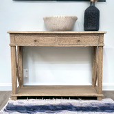 Hamilton Furniture Anna Weathered Oak Wood Console Table