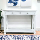 Hamilton Furniture Hamptons X-Brace 2 Drawer Birch Console Table