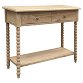 Hamilton Furniture Whitewashed Oak Bobbin Console Table