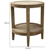 Hamilton Furniture French Round Oak Wood Side Table