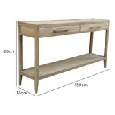 Hamilton Furniture French Oak Wood Console Table