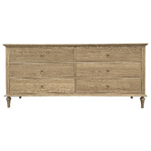 Hamilton Furniture Emmerson Oak Wood 6 Drawer Chest