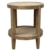 Hamilton Furniture French Round Oak Wood Side Table