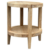 Hamilton Furniture French Round Oak Wood Side Table