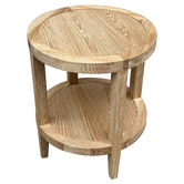 Hamilton Furniture French Round Oak Wood Side Table