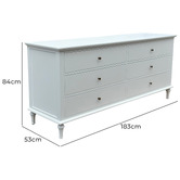 Hamilton Furniture Emmerson Birch Wood 6 Drawer Chest