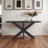 Hamilton Furniture Black Paris Oak Wood Console Table