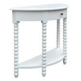 Hamilton Furniture White Bobbin Curved Birch Wood Console Table