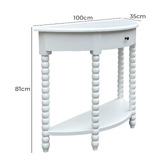 Hamilton Furniture White Bobbin Curved Birch Wood Console Table