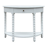 Hamilton Furniture White Bobbin Curved Birch Wood Console Table