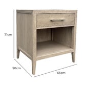 Hamilton Furniture Rowan Oak Wood Bedside Table