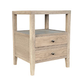 Hamilton Furniture Hiraya Oak Wood 2 Drawer Bedside Table