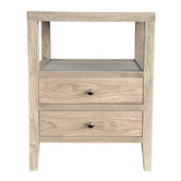 Hamilton Furniture Hiraya Oak Wood 2 Drawer Bedside Table