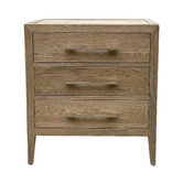 Hamilton Furniture Blanchard Oak Wood 3 Drawer Bedside Table