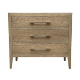 Hamilton Furniture Blanchard Oak Wood 3 Drawer Bedside Table