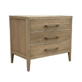 Hamilton Furniture Blanchard Oak Wood 3 Drawer Bedside Table