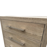 Hamilton Furniture Blanchard Oak Wood 3 Drawer Bedside Table