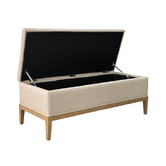 Hamilton Furniture Astynn Oak Wood Storage Ottoman Bench
