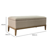 Hamilton Furniture Astynn Oak Wood Storage Ottoman Bench