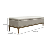 Hamilton Furniture Astynn Oak Wood Storage Ottoman Bench