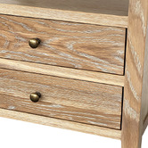 Hamilton Furniture Hiraya Oak Wood 2 Drawer Bedside Table