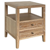 Hamilton Furniture Hiraya Oak Wood 2 Drawer Bedside Table