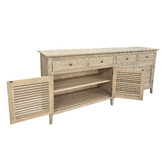 Hamilton Furniture Natural Adrienne 4 Door Oak Wood Sideboard
