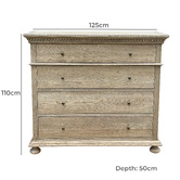 Hamilton Furniture Andrei Oak Wood 4 Drawer Chest