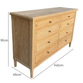 Hamilton Furniture Dylan Oak Wood 8 Drawer Chest