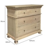 Hamilton Furniture Aurelius Oak Wood 3 Drawer Chest