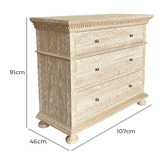 Hamilton Furniture Whitewashed Flordeliz 3 Drawer Chest