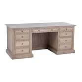 Hamilton Furniture Bettina 7 Drawer Oak Wood Executive Desk