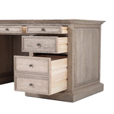 Hamilton Furniture Bettina 7 Drawer Oak Wood Executive Desk
