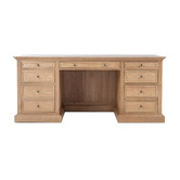 Hamilton Furniture Bettina 7 Drawer Oak Wood Executive Desk