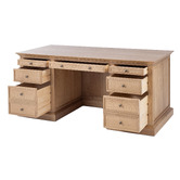 Hamilton Furniture Bettina 7 Drawer Oak Wood Executive Desk