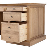 Hamilton Furniture Bettina 7 Drawer Oak Wood Executive Desk
